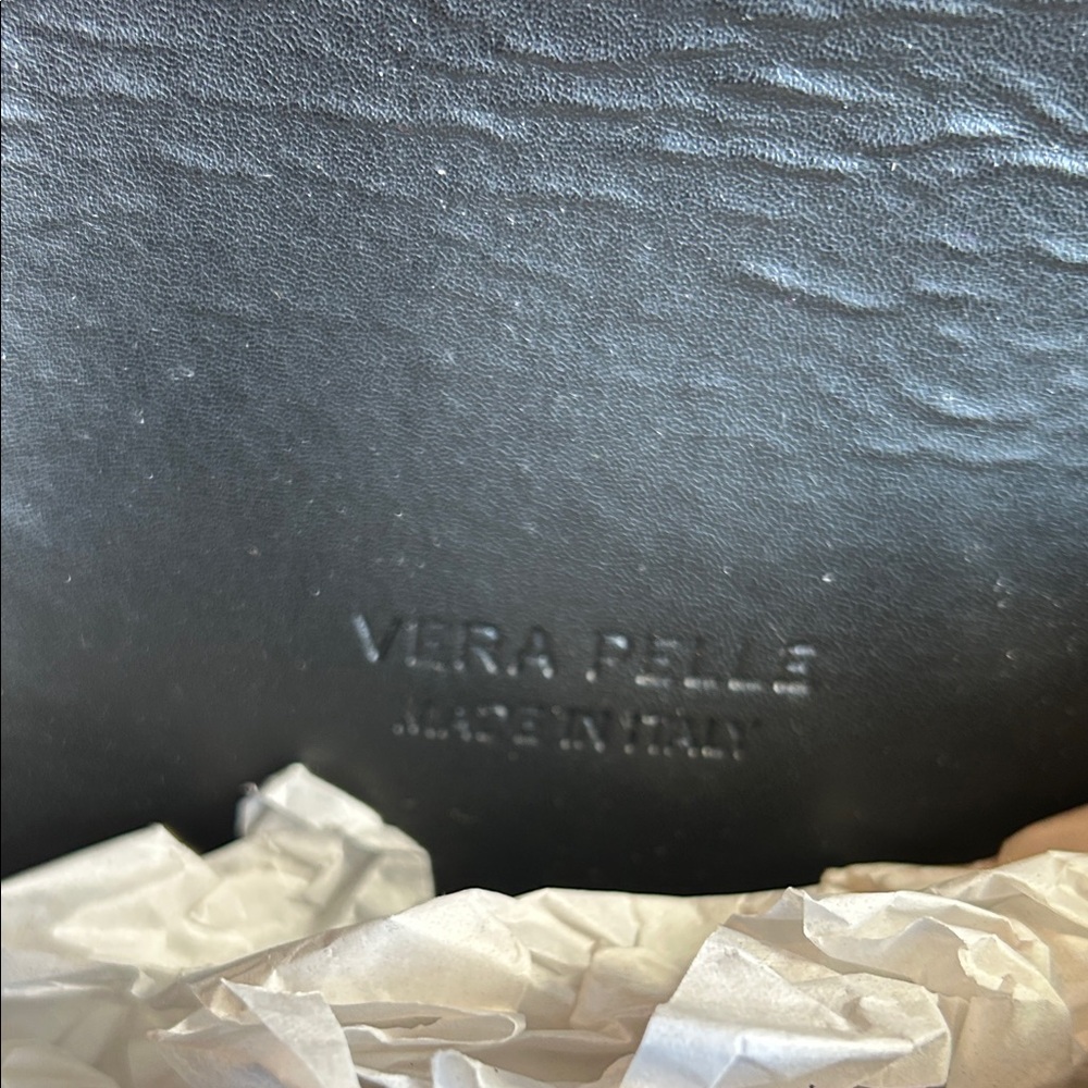 Vera Pelle Black Crossbody Bag with Striped Strap - Picture 4 of 6